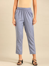 Cigarette Pants-Powder Blue - De Moza