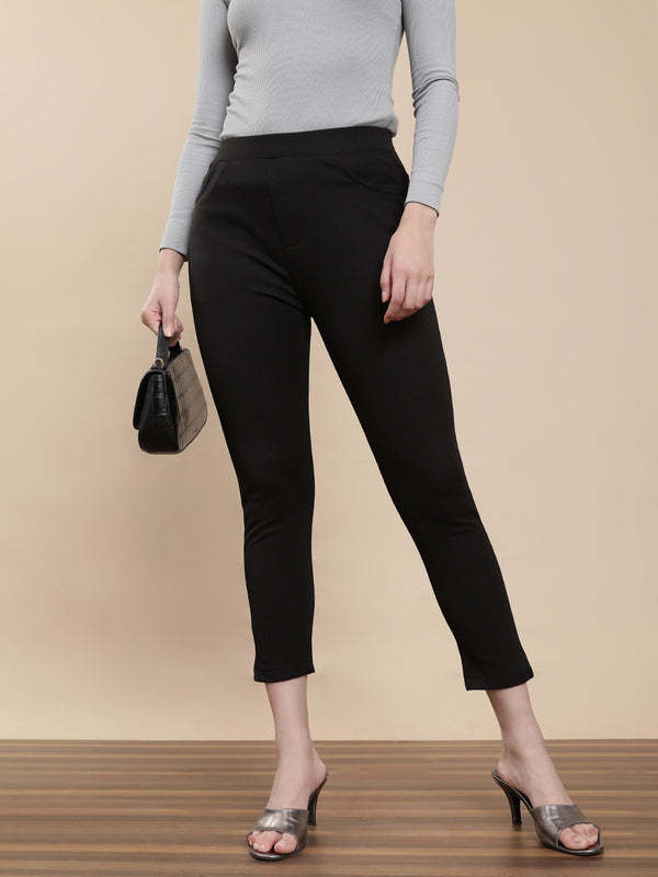 De Moza Women's Casual Jegging Black - De Moza