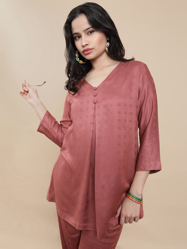De Moza Women's Casual Top Dark Peach - De Moza