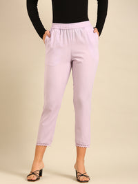 Straight Pant-Lilac - De Moza