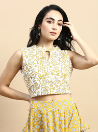 Co-Ord Set (Blouse & Skirt)-Mustard - De Moza