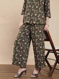 De Moza Women Festive Palazzo Deep Green