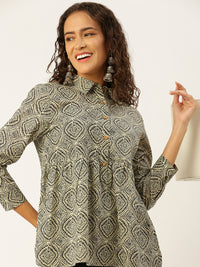 De Moza Women   Printed Cotton Beige - De Moza