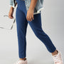 De Moza Girls Solid Jegging Indigo Blue
