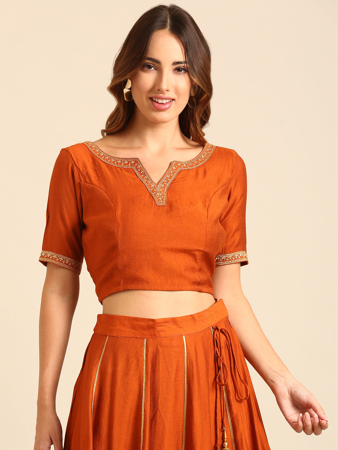 Blouse-Rust Orange - De Moza