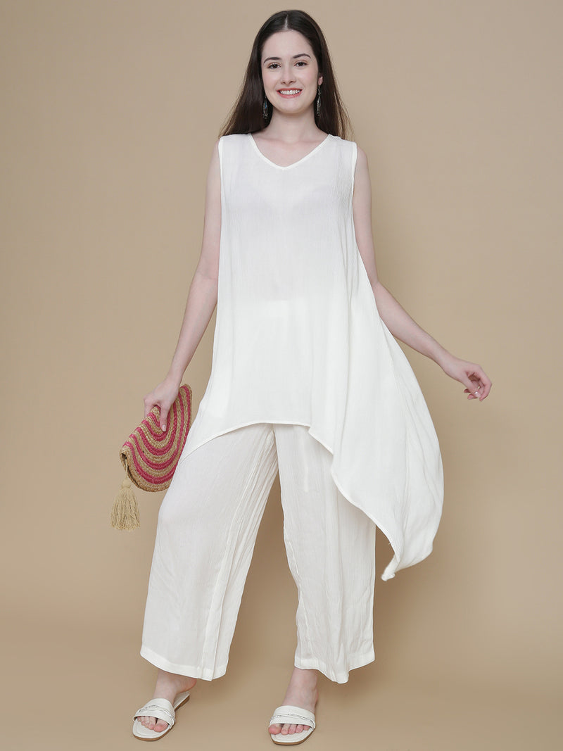 De Moza Women's Co-ords Offwhite - De Moza