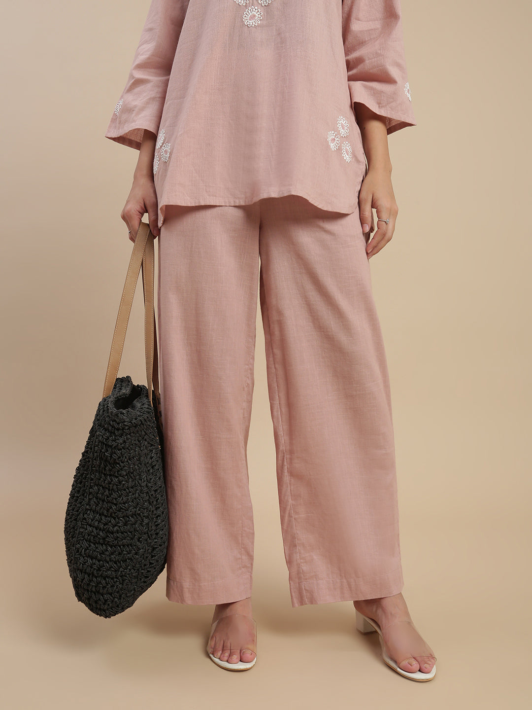 De Moza Women Casual Pants Light Peach - De Moza