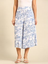 Printed Culottes-Powder Blue - De Moza