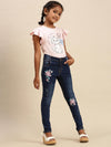 De Moza Girls Jeans Solid Denim Dark Blue - De Moza