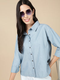 Denim Shirt-Mid Blue
