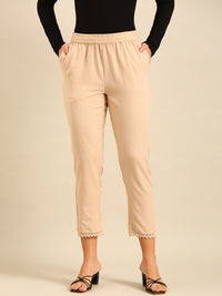 Straight Pant-Beige - De Moza