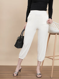 De Moza Women Casual Jogger Offwhite