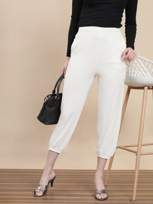 De Moza Women's Casual Jogger Offwhite - De Moza