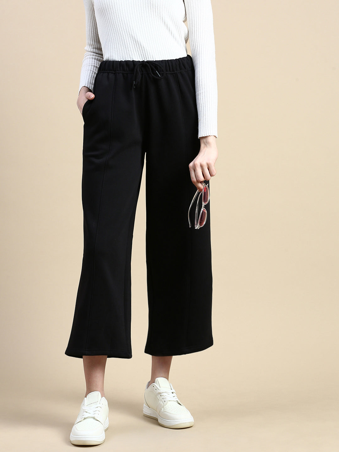 Wide Leg Straight Pant-Black - De Moza