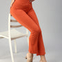 De Moza Women Tapered Pants Rust Orange