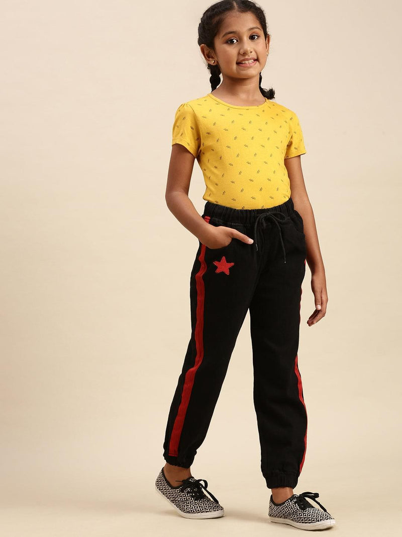 De Moza Girls Jeans Solid Denim Black - De Moza