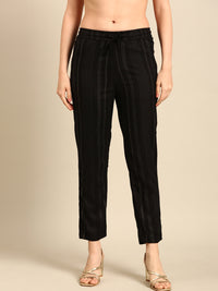 Straight Pant Printed-Black - De Moza