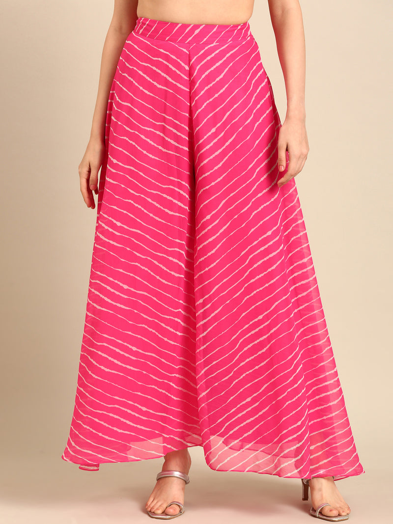 Palazzo All Over Print-Pink - De Moza