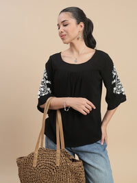 De Moza Women Casual Top Black - De Moza