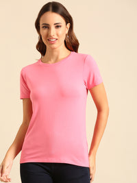 T-Shirt Regular Sleeve-Rani Pink - De Moza