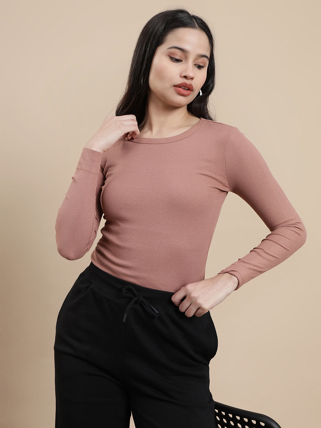 De Moza Women Casual Top Mocha Mousse