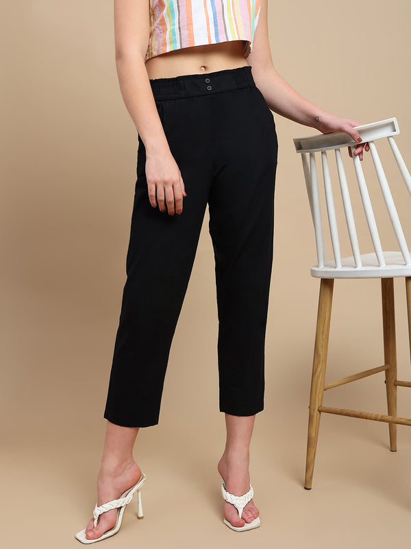 De Moza Women Casual Pants Black - De Moza