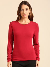 T-Shirt Long Sleeve-Wine - De Moza