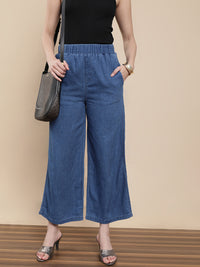 De Moza Women Casual Palazzo Mid wash