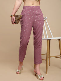 De Moza Women Festive Pants Dusty Pink - De Moza