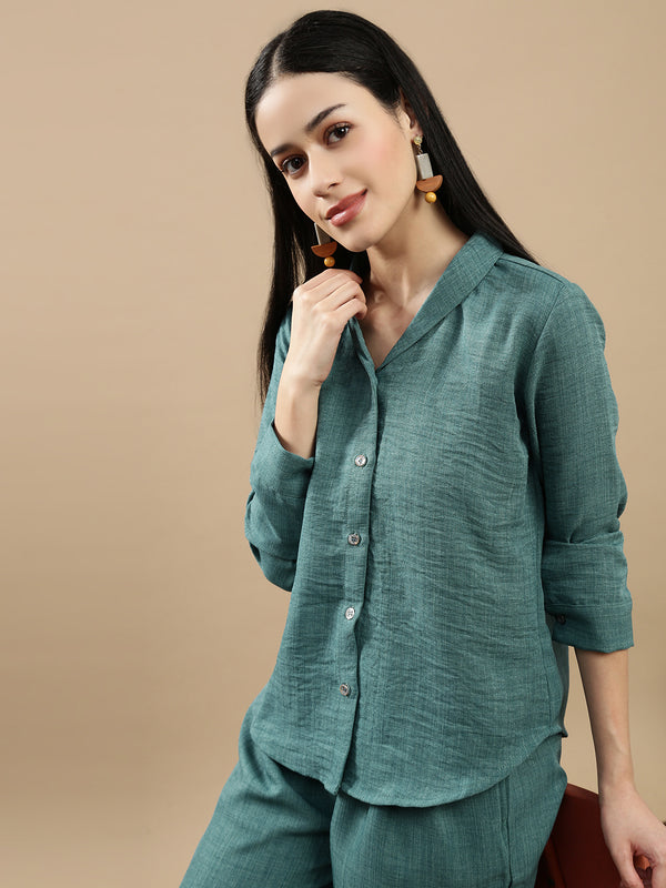 De Moza Women Casual Top Dark Teal - De Moza
