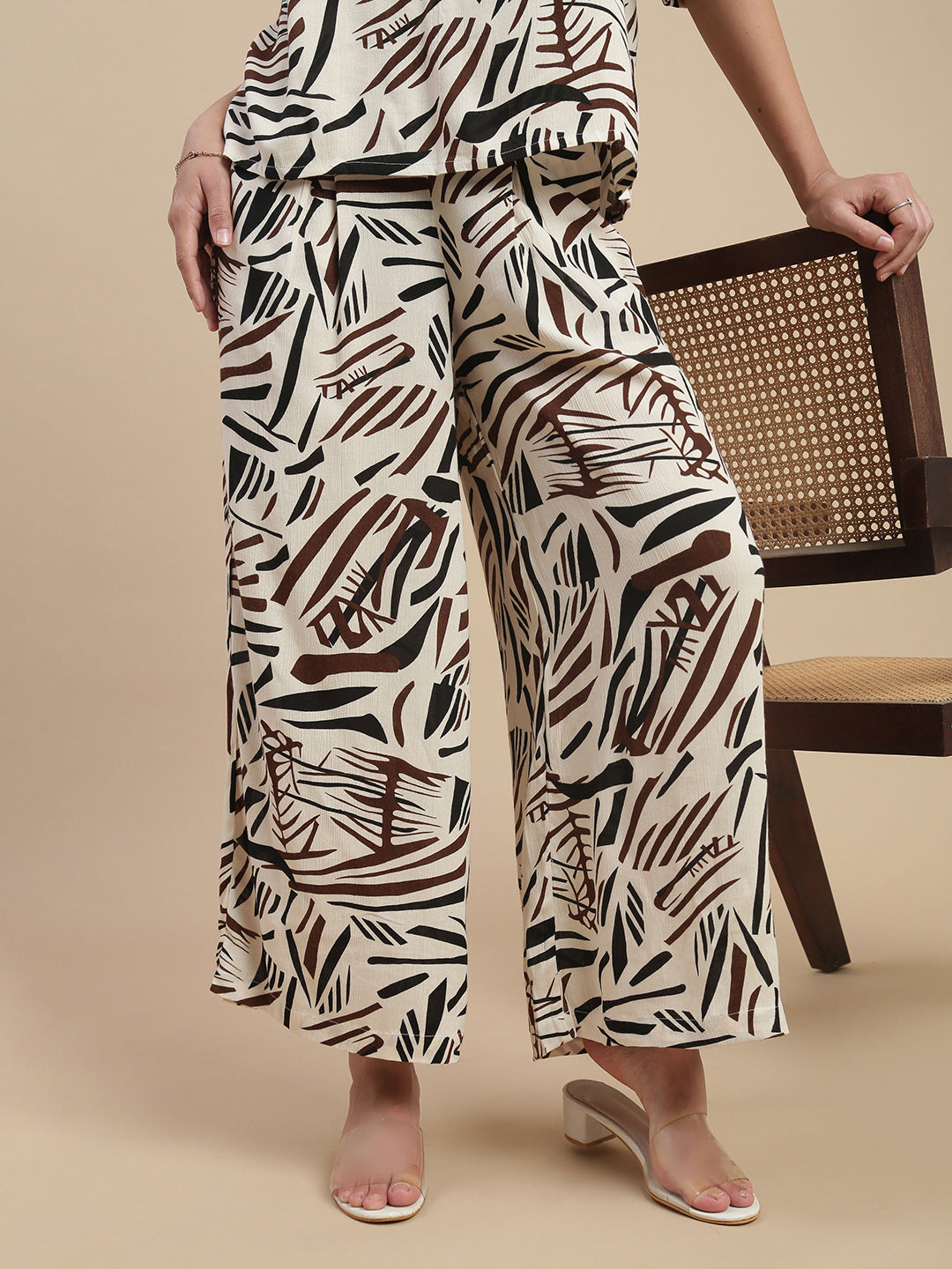 De Moza Women Casual Palazzo Offwhite - De Moza