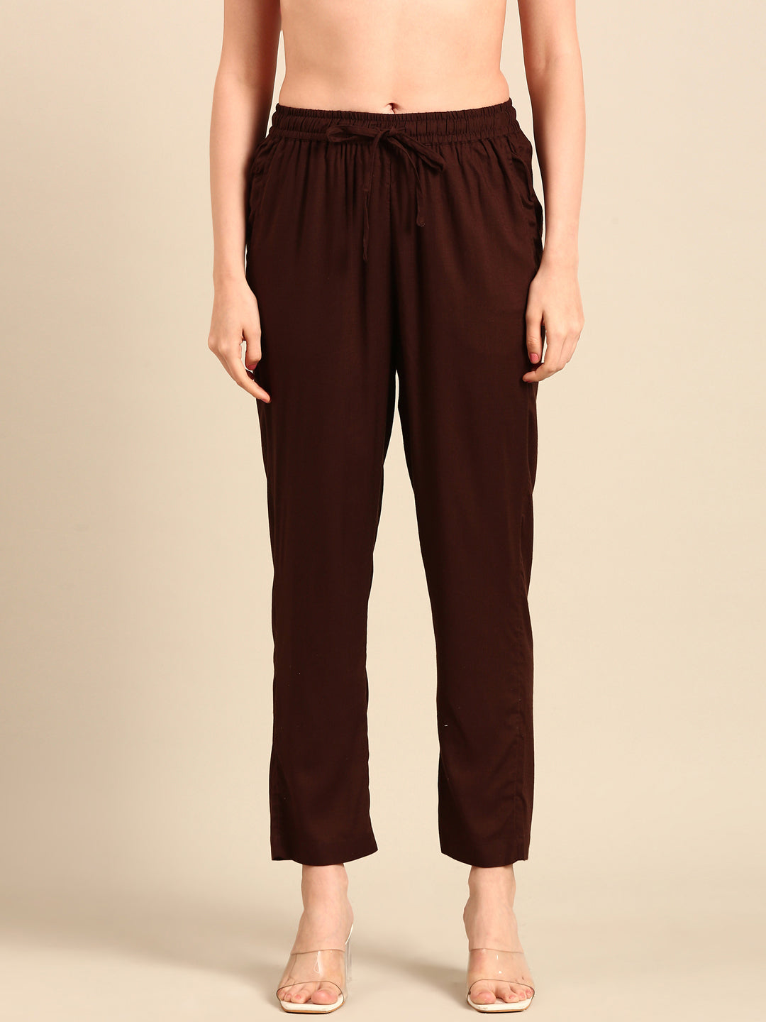 Straight Pant-Dark Brown - De Moza