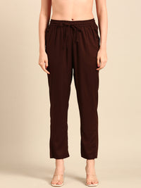 Straight Pant-Dark Brown - De Moza