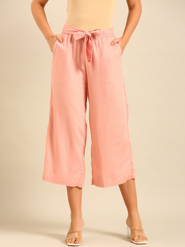 Tie Up Culottes-Dusty Pink - De Moza