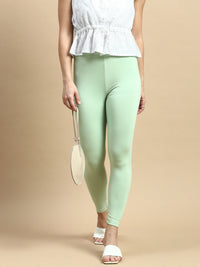 Ankle Length Leggings Viscose-Nile Green - De Moza