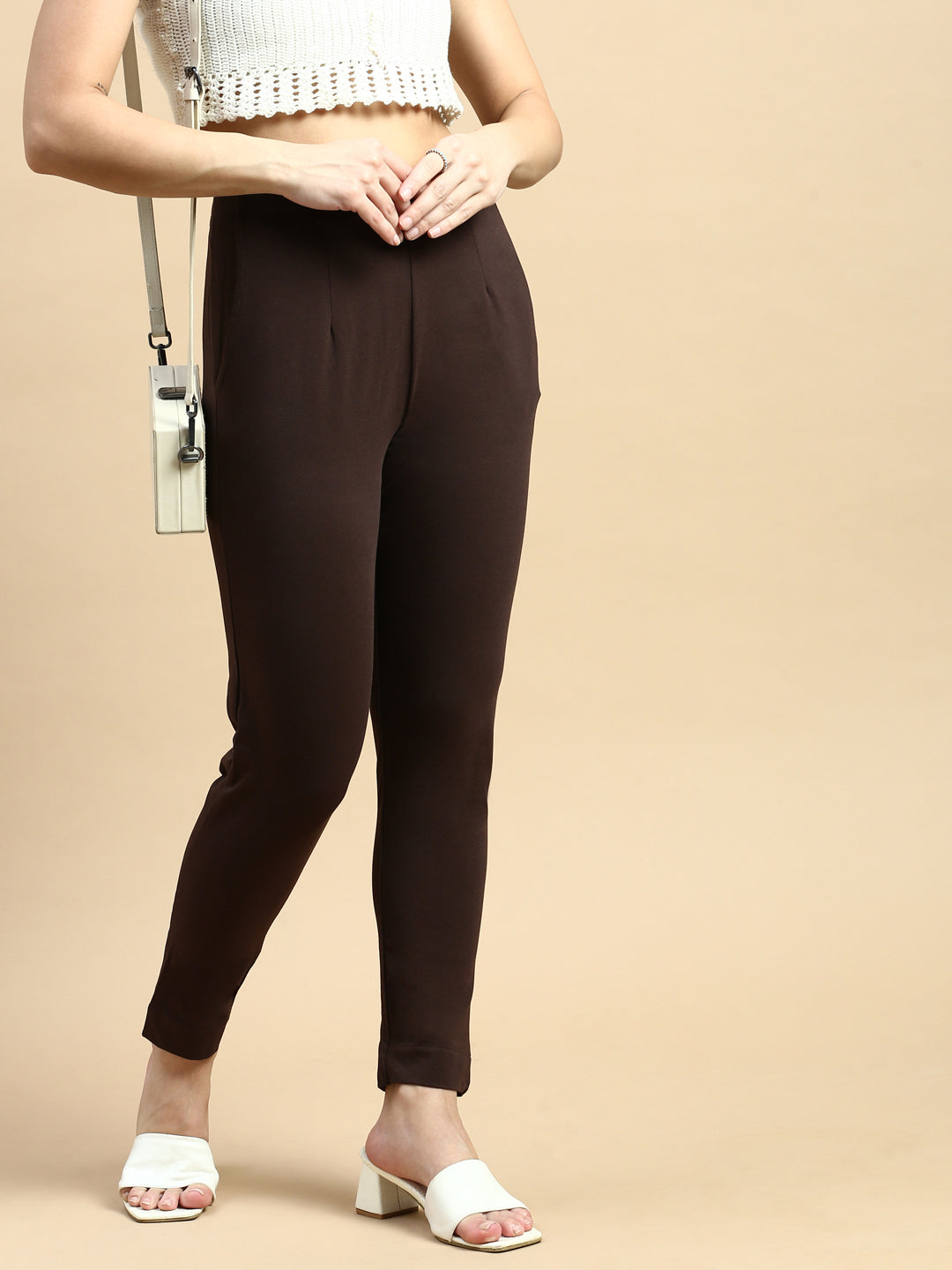 Super Stretch Kurti Pant-Brown - De Moza