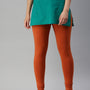 De Moza Ladies Ankle Length Leggings Solid Cotton Rust