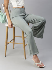 De Moza Women Formal Pant Sage Green - De Moza