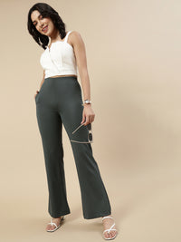 Fit & Flare Pant-Olive