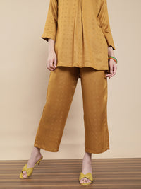 De Moza Women's Casual Palazzo Dark Mustard