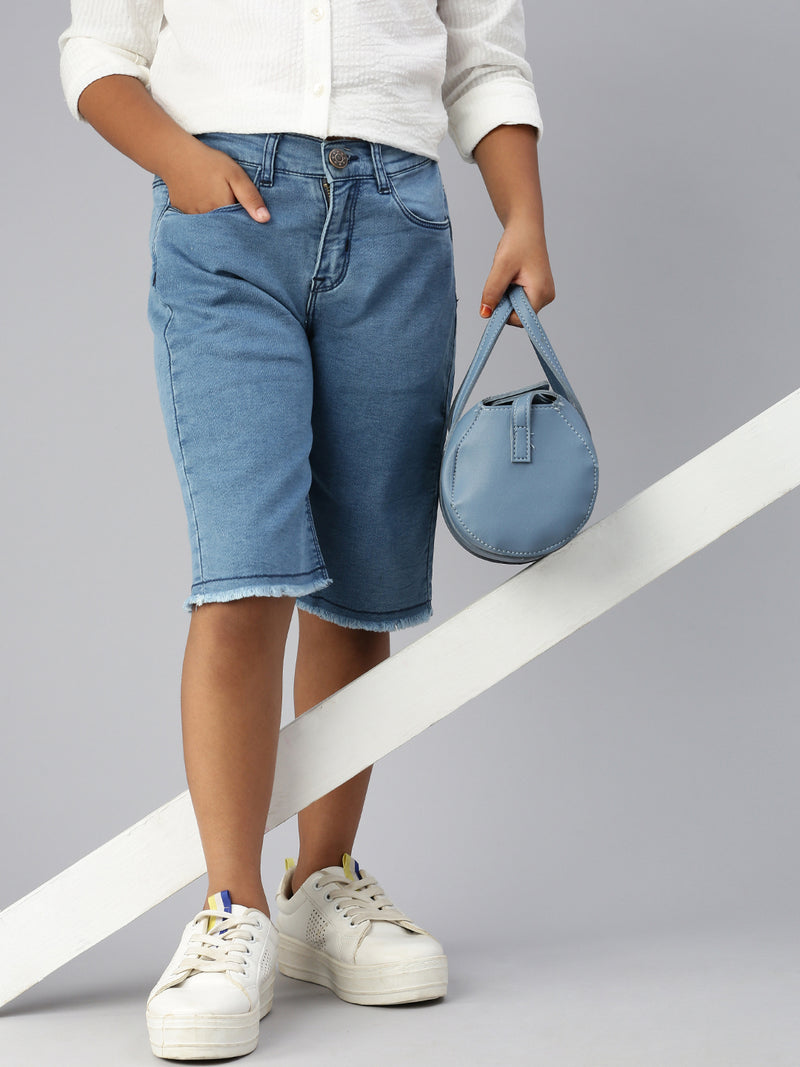 PIPIN Girls Denim Shorts Dark Blue