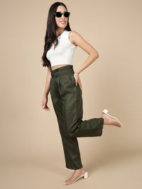 Paper Bag Pant-Dark Olive