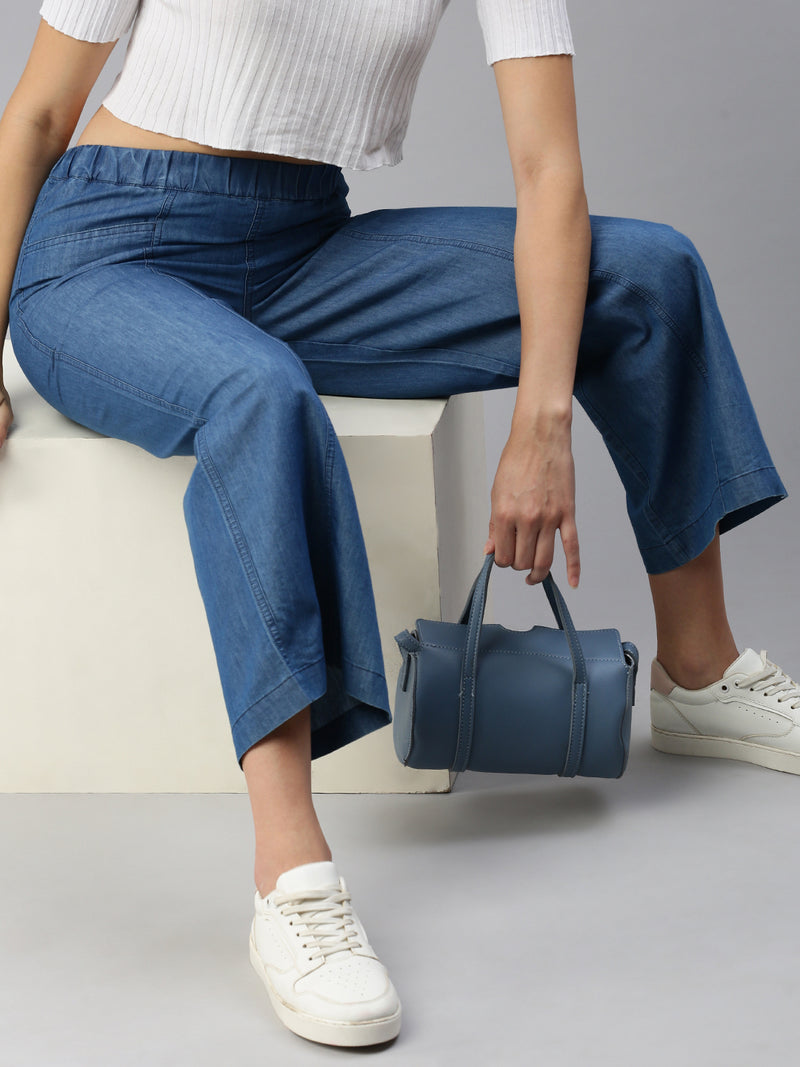 De Moza Women Culottes Mid Blue