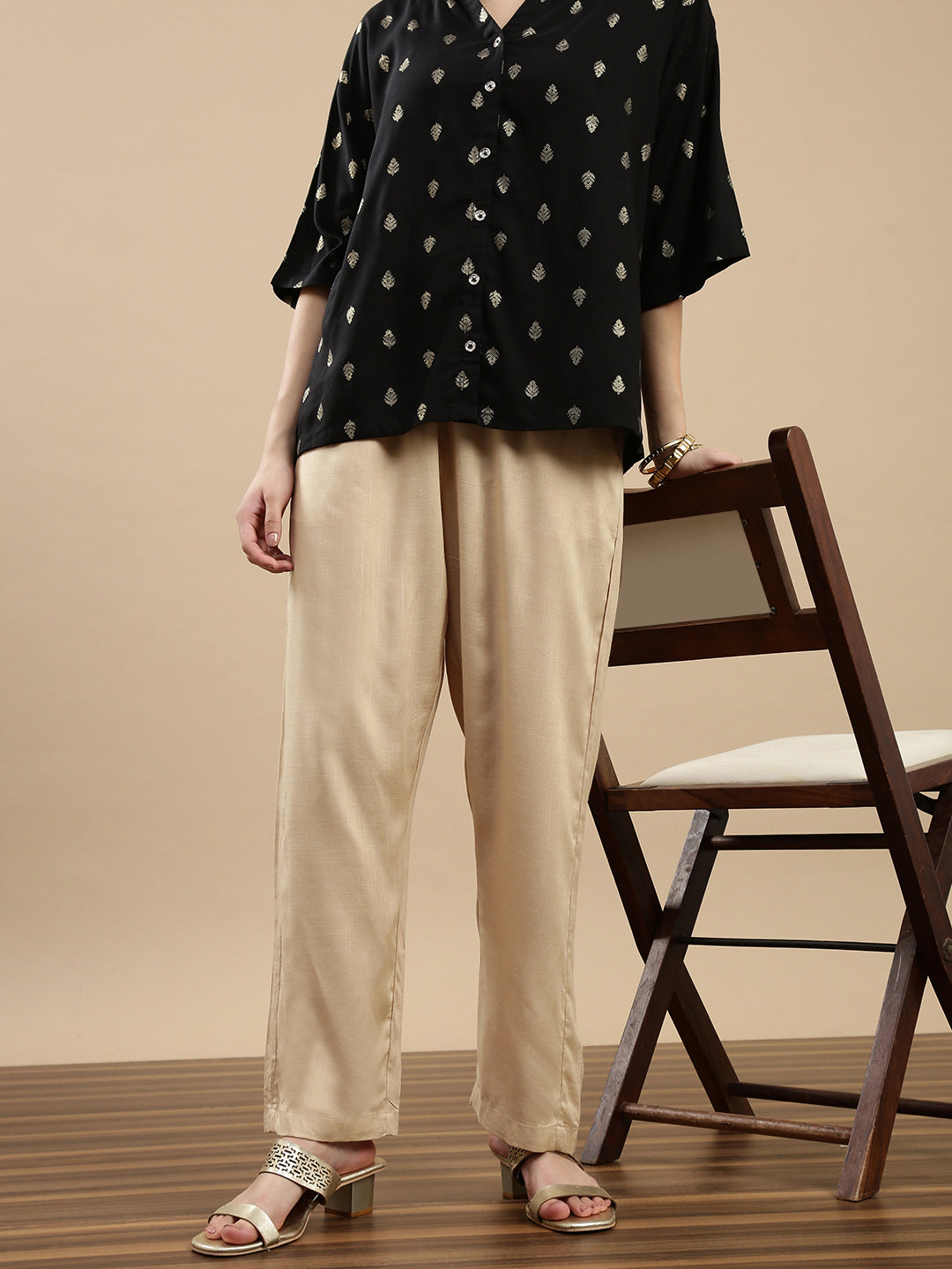 De Moza Women Casual Pants Light Beige