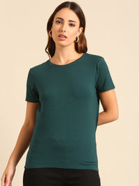 T-Shirt Regular Sleeve-Bottle Green - De Moza