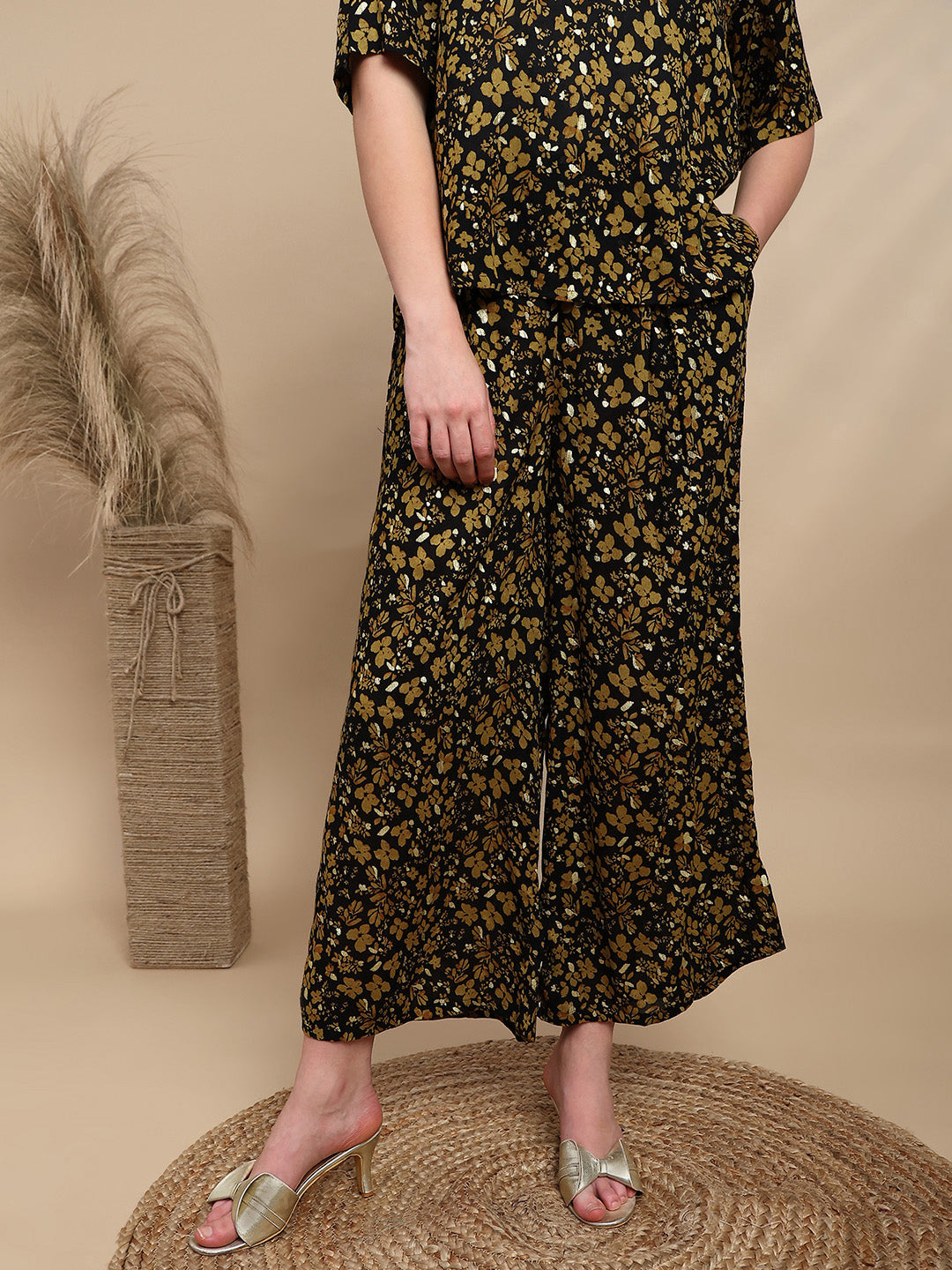 De Moza Women Festive Palazzo Black - De Moza