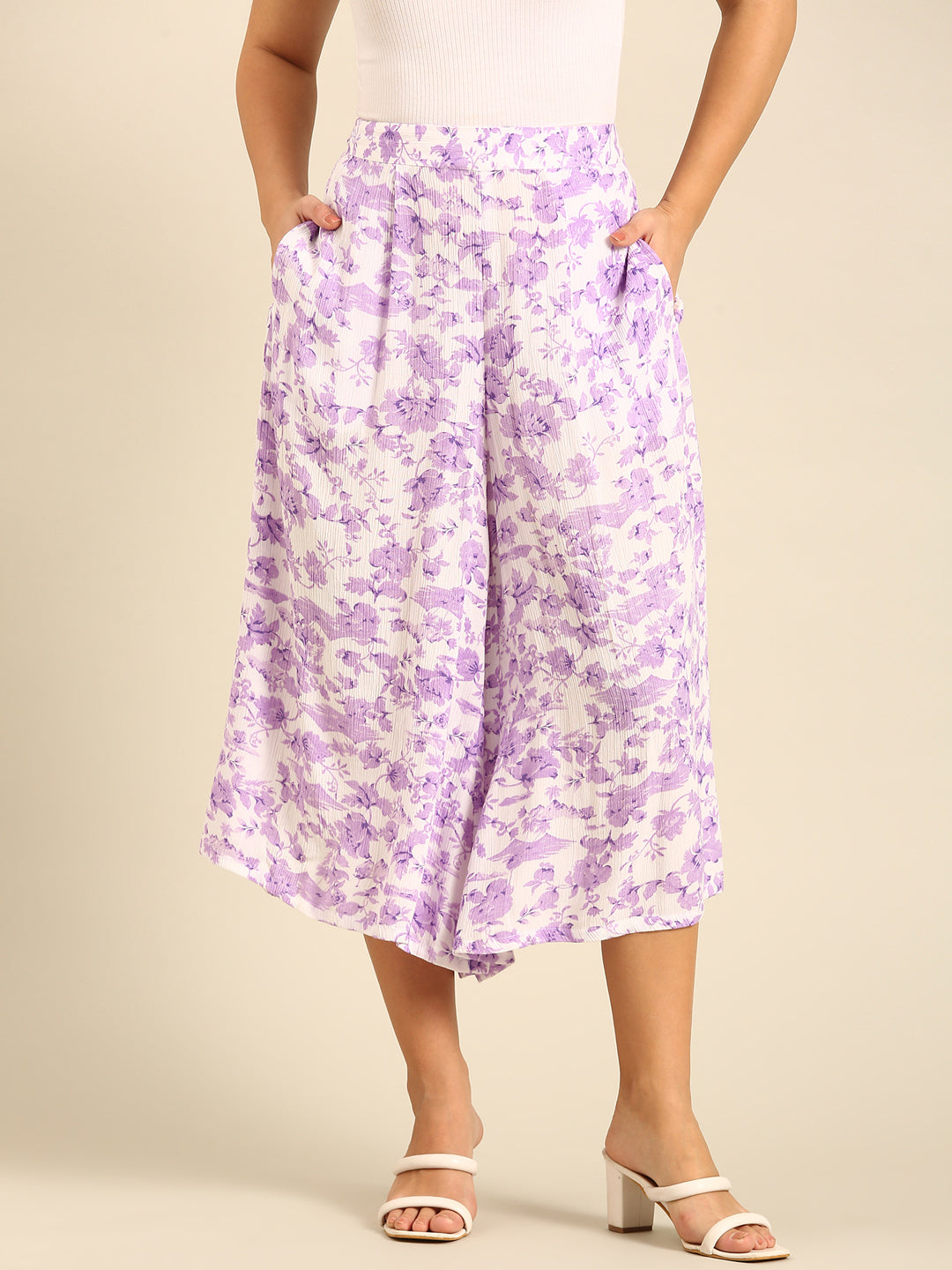Printed Culottes-Lilac - De Moza