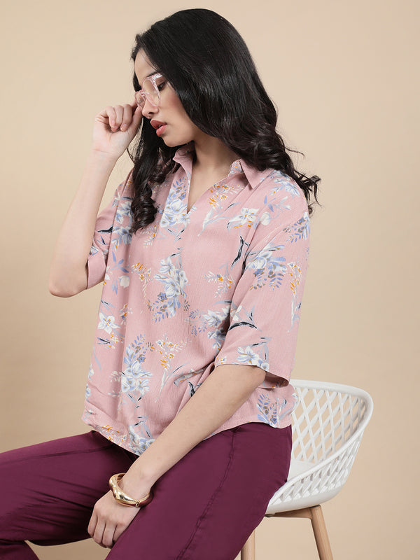De Moza Women's Casual Top Light Pink - De Moza
