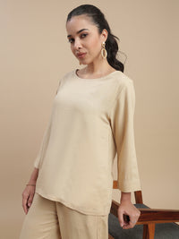 De Moza Women Casual Tunic Top Light Beige - De Moza
