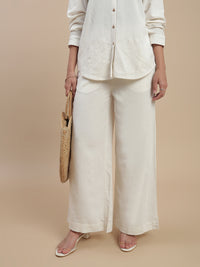 De Moza Women's Officewear Co-ords (Tunic Shirt & Palazzo) Natural - De Moza